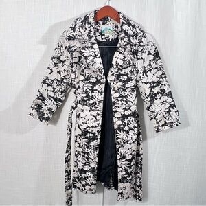 Forever 21 Vintage Y2K Mod Retro Button Front Belted Trench Coat Jacket Sz S
